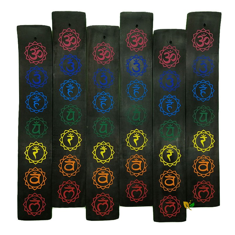 TABLILLA QUEMADOR 7 CHAKRAS NEGRA (PACK 6 UD) TABLILLA QUEMADOR 7 CHAKRAS NEGRA (PACK 6 UD)