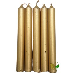 VELA BUJIA MINI DORADA O PLATEADA (PACK 5 UD)