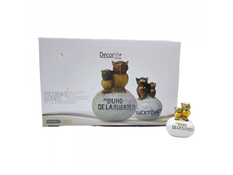 Piedra Búho de la Suerte 6 cm (Pack de 10 Uds) Piedra Búho de la Suerte 6 cm (Pack de 10 Uds)