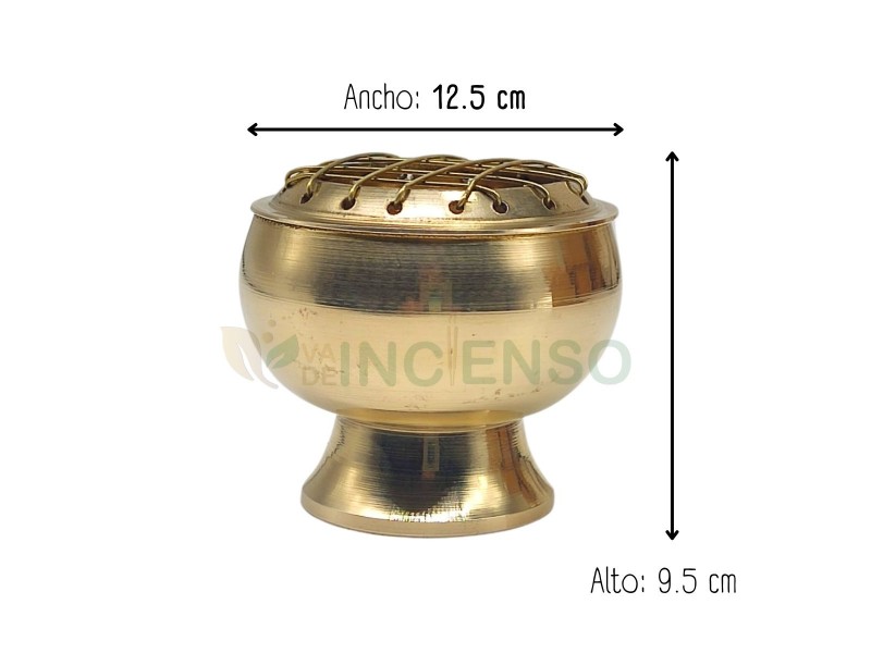 Quemador de Latón Dorado de Incienso y Carbón Quemador de Latón Dorado de Incienso y Carbón