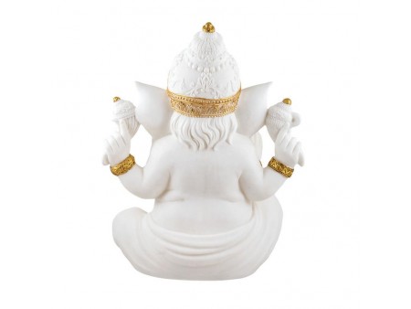 Ganesha Sentada 36 cm Blanco/Oro