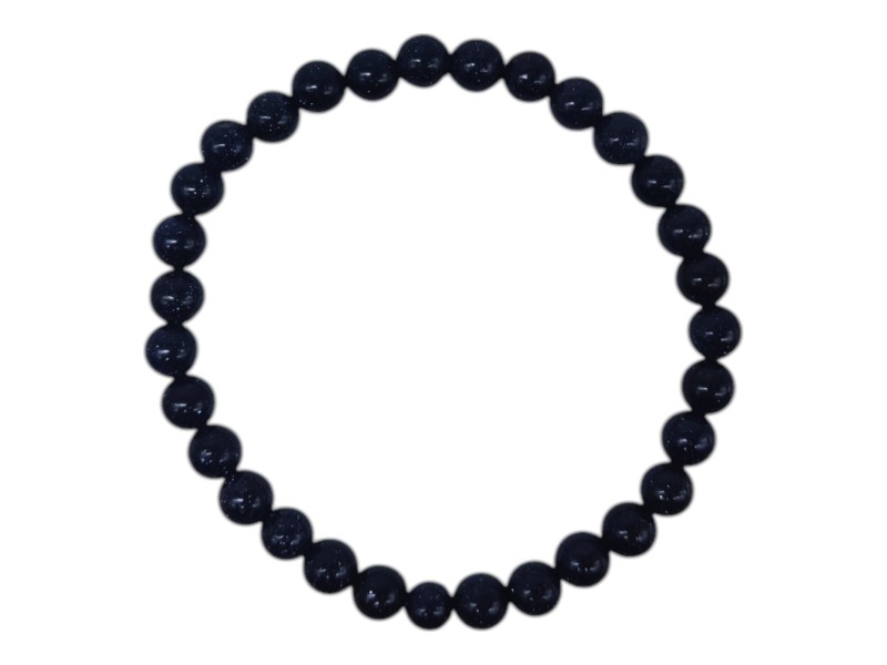 Pulsera de Cuentas de Piedra de Arena Azul 6 mm Pulsera de Cuentas de Piedra de Arena Azul 6 mm