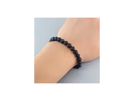 Pulsera de Cuentas de Piedra de Arena Azul 6 mm