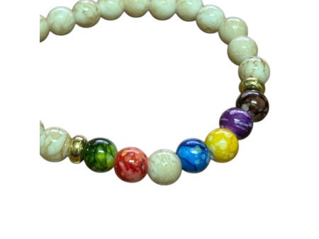PULSERA  7 CHACRAS  8 MM DE (NO MINERAL)