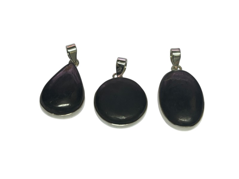 COLGANTE DE  SHUNGUITA Y PLATA 925  TRES FORMAS
