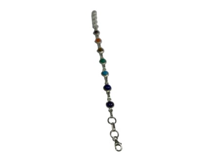 PULSERA DE PLATA   7 CHAKRAS CON MINERALES NATURALES